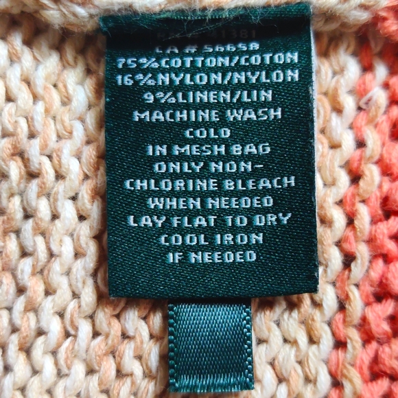 Lauren Ralph Lauren Southwest Pattern Cotton Blend Open Front Cardigan Size M - Picture 7 of 7